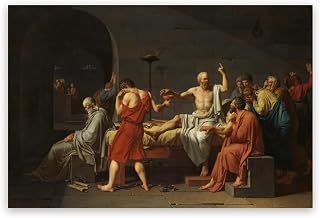 Vintage Oil painting decoration Wall Art David The Death of Socrates Poster Canvas Print Bedroom Room Aesthetics Decoration 16x24inch Unframed
