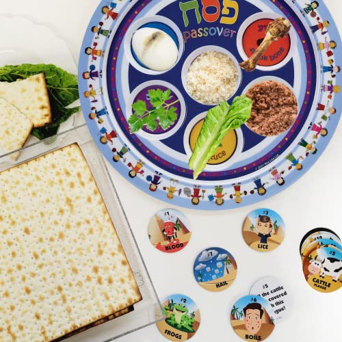 Rite Lite Passover Kid's Melamine Seder 9" Plate - Colorful Rainbow Melamine Seder Plate, Passover Gifts, K Passover Elegant Seder Plate, Colorful Melamine Plat For Pesach And All Seder Long! #TOP2