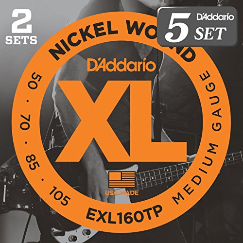D'Addario �_�_���I �x�[�X�� �j�b�P�� Long Scale .050-.105 EXL160TP 2set�p�b�N x 5�Z�b�g �y�������K�i�z