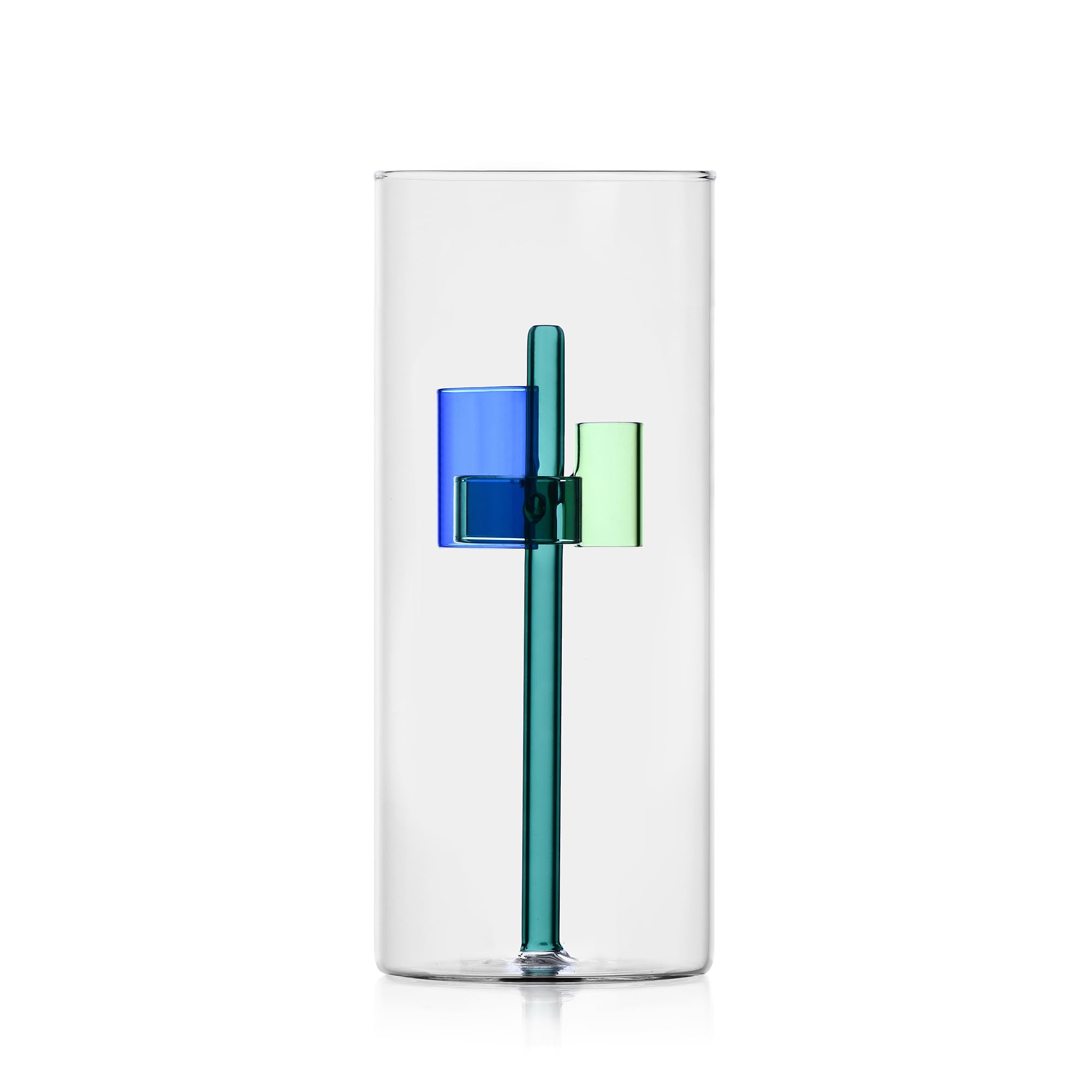Ichendorf Milano Vaso Revolve Rosa/Verde – Vetro Borosilicato Fatto A Mano – D13 X H25 Cm - 3
