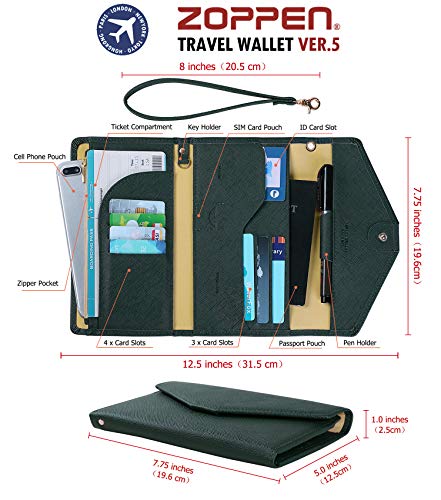 ZOPPEN Passport Holder Travel Wallet (Ver.5) for Women Rfid Blocking Multi-purpose Passport Cover Case Document… - Image 7