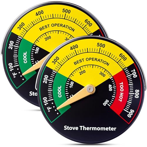 Frienda 2 Pcs Wood Stove Thermometer, Magnetic Gas Oven Temperature