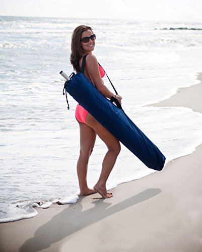 7.5 Ft. Steel Commercial Grade Heavy Duty Beach Umbrella With Ash Wood Pole & Acrylic Fabric #TOP6