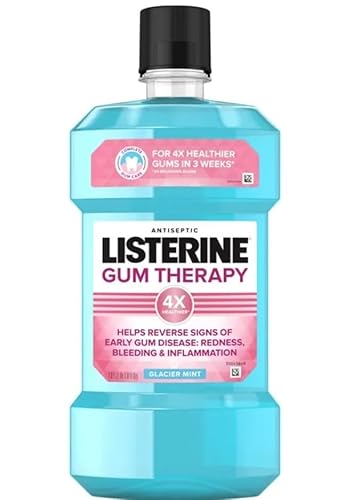 Listerine Gum Therapy Antiplaque & Anti-Gingivitis Mouthwash, ADA Accepted, Glacier Mint, 3 pk./1.5L