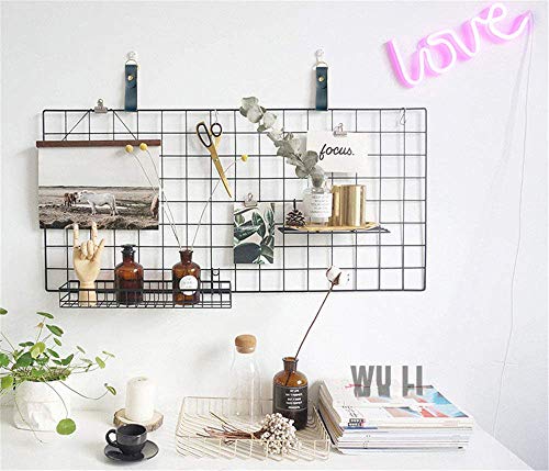 Wandrooster zwart, wanddecoratie, multifunctionele rasterwand, doe-het-zelf ijzeren rooster voor fotowand, decoratie… - Afbeelding 5