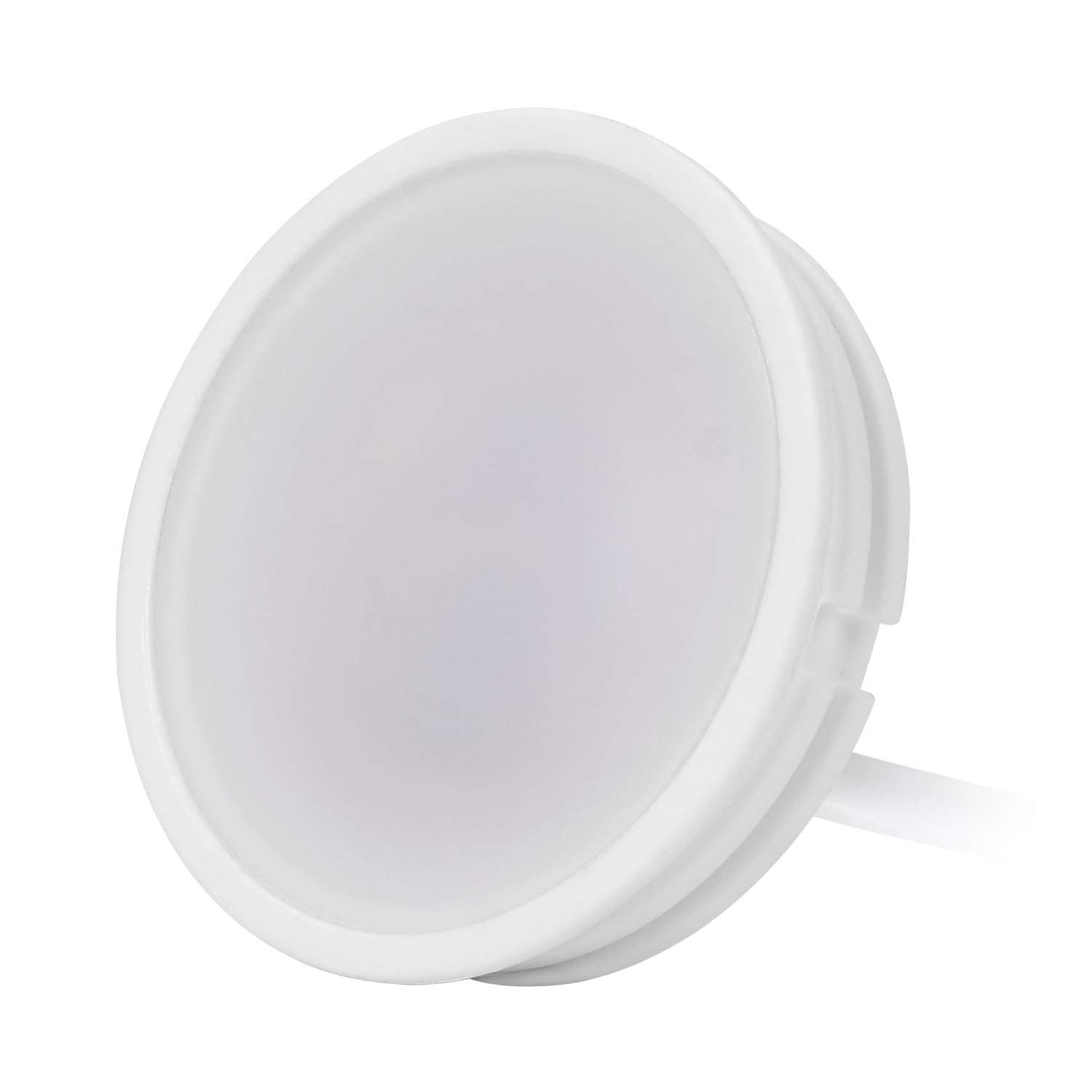 HCFEI Confezione da 10 moduli LED Slim in ceramica 230V – 3W 320lm 120 ° – Profondità di montaggio 15mm – Sostituzione per MR16 GU10 – per soffitti bassi – bianco caldo (3000K)