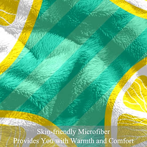 Couverture polaire à rayures citron pour des soirées cocooning