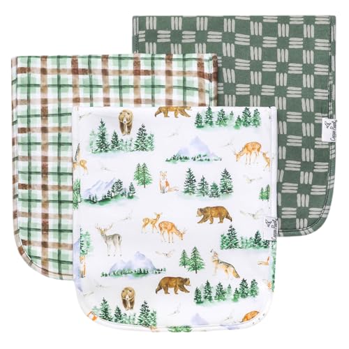 Image of Copper Pearl Premium Baby Burp Cloths - 3-Pack Large Cotton Burp Cloths, Extra Soft Spit Up Rags with 3 Absorbent Layers, Perfect for Baby Boy and Baby Girl Gifts