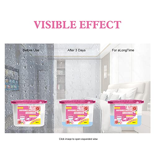 CANAGER Moisture Absorber Box, Lemon Rose-6 packs, Dehumidifier for Closet, Bedroom and Kitchen, Odor Eliminator,Moisture Absorber 12.5 oz.