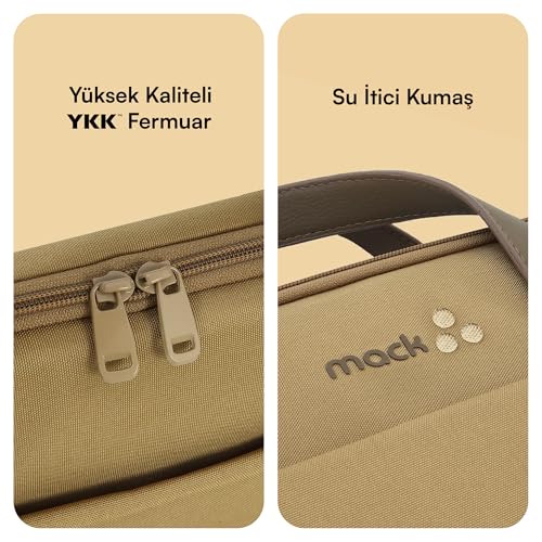 Mack MCE-1513 Nova Eco Çevre Dostu Laptop Çantası, 15.6 inç Bilgisayar Çantası, Kadın ve Erkek Notebook Çantası, YKK Fermuarlı Macbook Çantası, İş ve Evrak Çantası, Camel