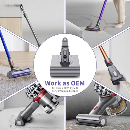 Battery for Dyson DC31 5000mAh - 22.2V Replacement for Dyson Type B, Compatible with DC30 DC35 DC44 DC34 DC45 DC46 17083-04 917083-01 17083-2811 18172-01-04 17083-4211 Vacuum Cleaner (Not for Type B) - Image 7