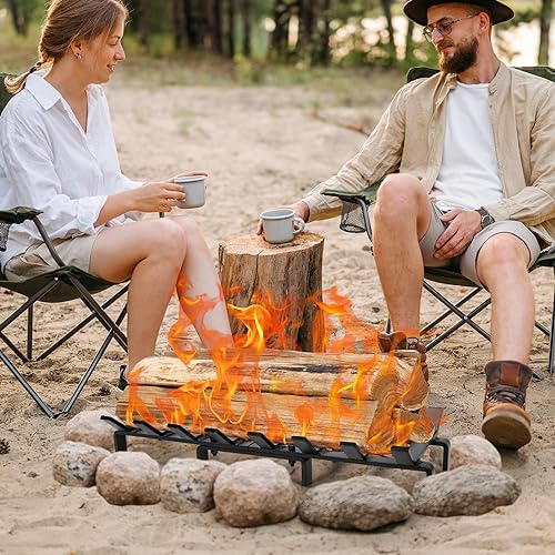 WILLOW WEAVE 24\" Fireplace Grates with Ember Retainer,Fireplace Wood Holder for Inside Fireplace, Fireplace Log Grate for Wood Stove - Thumbnail 4
