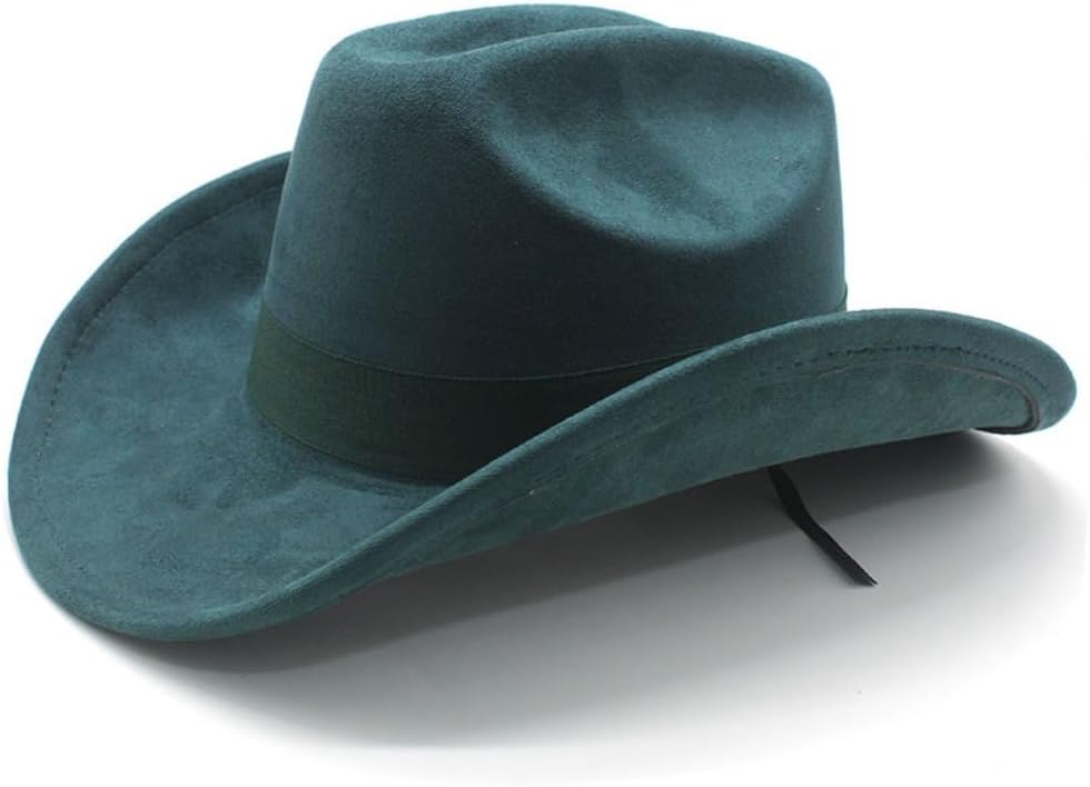 Western Cowboy Hat, Brown, Felt Material, Black Band Accent