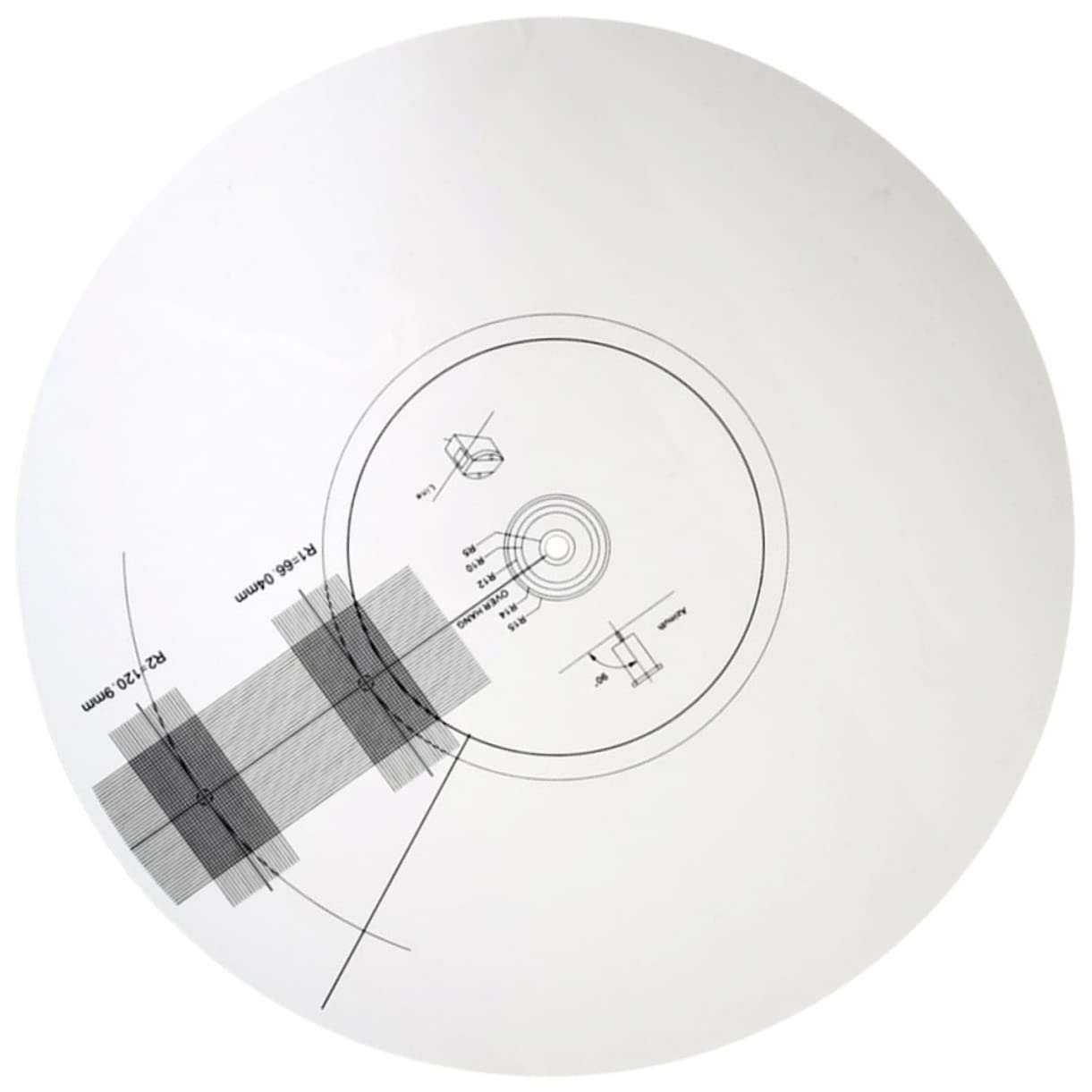 Calibro Allineamento Testina per Giradischi 3mm in Acrilico Bianco | Regolazione Angolo, Funzione Antiscivolo, per Vinile e Testine, Idea Regalo per Inaugurazione