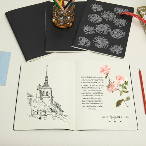 Carnets A4 de notes vierges en lot de 12 pour dessiner et s'organiser - 3