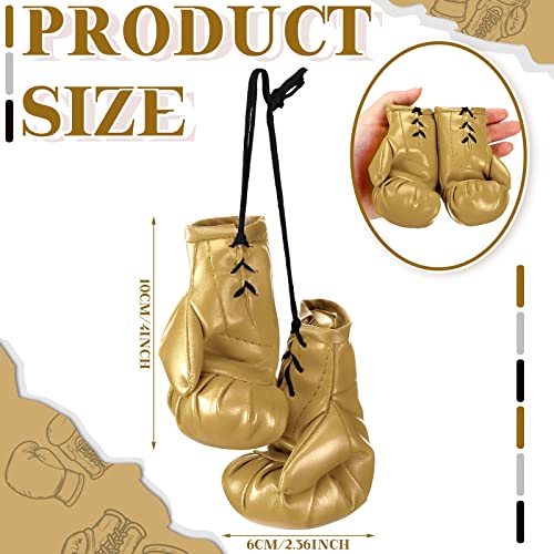 3 Pairs Mini Boxing Gloves For Car Mirror Christmas Ornament Small Boxing Glove Cake Topper Punching Glove Boxing Party Favors Miniature Boxing Accessories For Tree (Black, Gold, Silver, 4 Inch) #TOP2