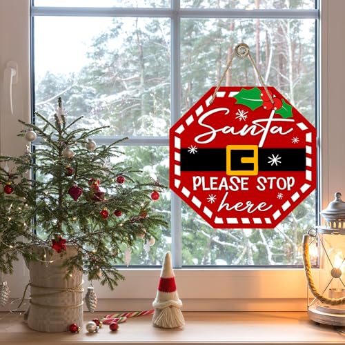 Bolisom Christmas Santa Please Stop Here Front Door Sign, Funny Red Xmas by Bolisom - Used condition - Image 5