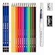 STAEDTLER Aquarell Set, Komplett-Set mit 3 Premium Aquarell-Bleistiften, 12 Aquarell-Farbstiften, 1 Wasserpinsel, 1 Radierer, 1 Metall-Spitzer und Step-by-Step Anleitungen, 61 14610C