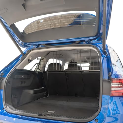 Travall Hundegitter für Škoda Kodiaq (2024-) Fahrzeugspezifisches Hundegitter, Kofferraumschutz für Hundetransport, Gepäckschutz, Robustes Stahlnetz Auto Hundesperre