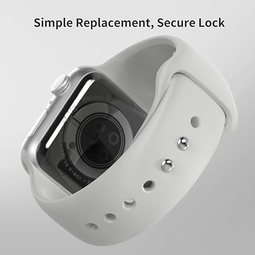 Miniatura 5 de Sinjimoru Correa de silicona para Apple Watch, compatible con Apple Watch de 1.496 in, 1.575 in, 1.614 in, 1.654 in, 1.732 in, 1.772 in, 1.929 in,