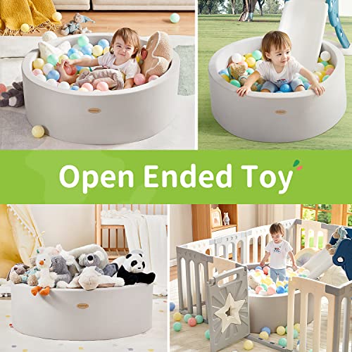 Coolever Foam Ball Pit For Toddlers 1-3, Soft Memory Foam Ball Pit For Babies, Sturdy & Large & Safe & Easy To Clean Or Install, Ideal Gift For Baby Infants Indoor And Outdoor Game, Grey Without Ball #TOP2