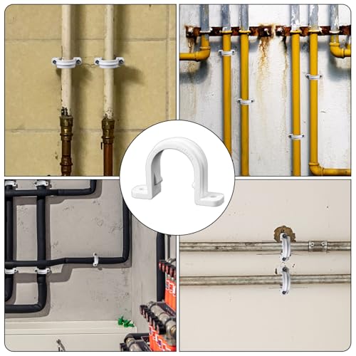 Jieyao 590098_1_FYGQMGZN 10 Sets Pvc Pipe Clamps, 1'' Plastic Pipe Straps, 2 Holes Pipe Mounting Brackets U-Shape Conduit Clamp Heavy Duty Conduit Strap Clip For Pvc Pipes Conduit Cables Hose thumb #6