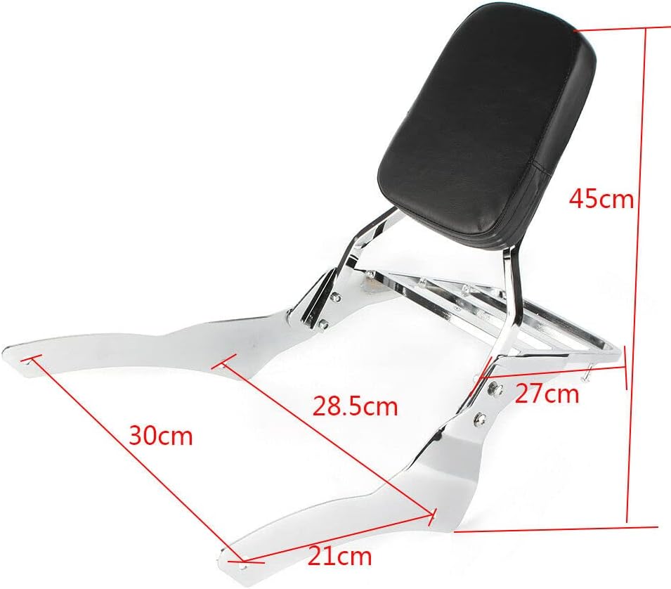 Motorcycle Sissy Bar Backrest + Luggage Rack Compatible with Replacement For Yamaha Vstar 650 400 ds650 Classic ds400 v star 1998-2018 drag star