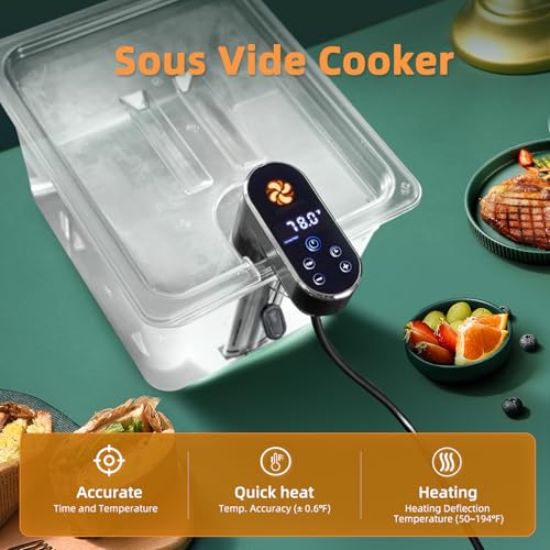 Image of Sous Vide Cooker,1300 Watts, Immersion Circulators, Sous Vide Precision Cooker,Temperature and Time Digital Display Control, Ultra-Quiet,Fast-Heating,Easy to store,IPX7 Waterproof