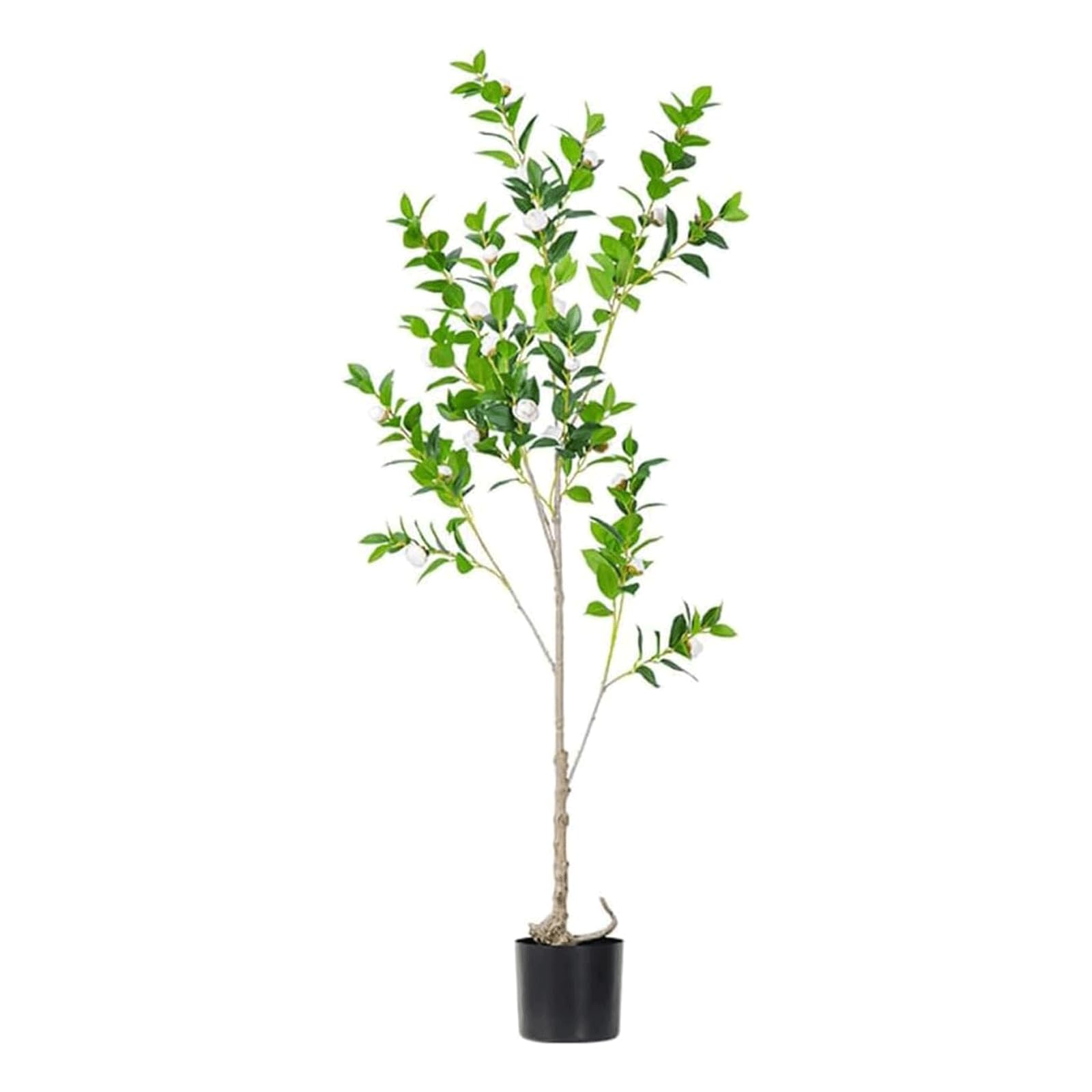HCZKIUJY Artificial Camellia Tree Artificial Trees 4.9 Ft Realistic Artificial Plant Artificial Bonsai Plant Decoration Faux Tree