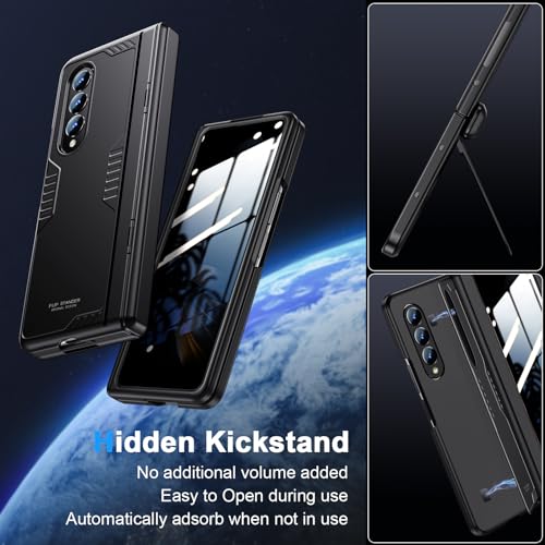 for Galaxy z-Fold-4 Stand Slim Case: Privacy Screen Protector Hidden Kickstand Wireless Charging Thin Design for Business Professionals Phone Cover for Samsung z fold 4 5G 2022 by LEIAU - Used condition - Image 7
