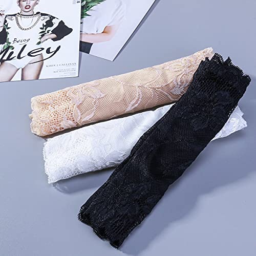 Amosfun 3Pcs Women's Floral Lace Stretchy Strapless See Through Bandeau Tube Top With Bra-S #TOP6