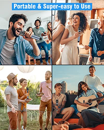 Xzl Professional Wireless Microphones For Karaoke Singing, Rechargeable Dual Uhf Dynamic Microphone, With 200Ft Bluetooth Receiver, Plug And Play, Speech, Wedding, Church, Pa System #TOP6