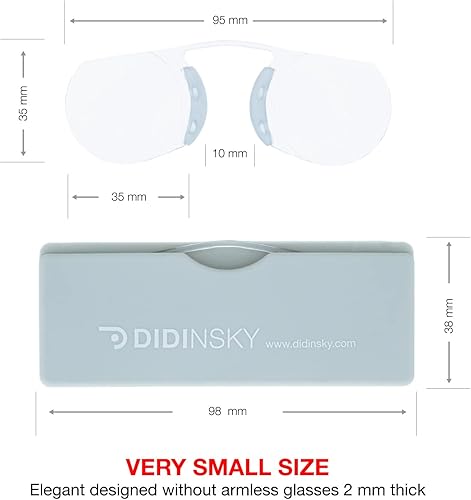 Miniatura 3 de Gafas de lectura para hombre y mujer. Gafas graduadas con estuche rígido de bolsillo. Elegantes gafas sin marco para una comodidad óptima. Ceniza