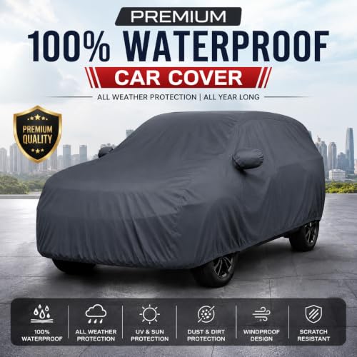 Image of Autofact Premium Car Cover for Curvv EV | All Weather Waterproof Full Body Car Cover | Light-Weight Triple-Stitched Outdoor Shield with UV Protection, Dustproof & Heat-Resistant