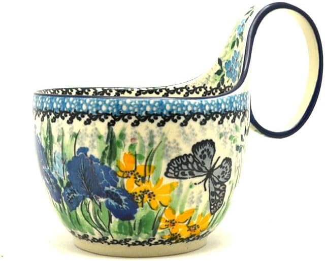 Polish Pottery Loop Handle Bowl - Unikat Signature U5132