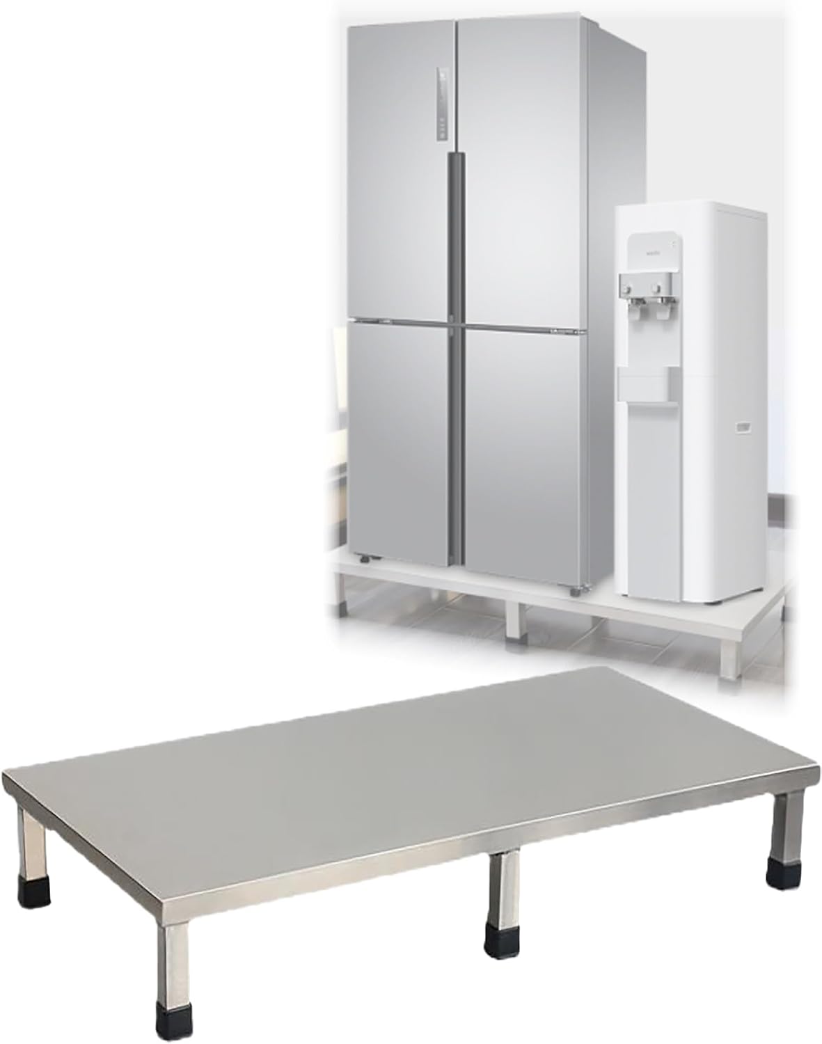 Stainless Steel Dunnage Rack, 25cm Height, Commercial Floor Shelf for Restaurants, Elevated Storage Solution for Organized Spaces (90x30x25cm)