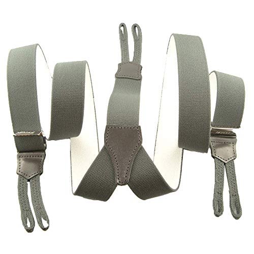 Mesbretelles Bretelles à Boutons et Tresses gris Unies - Made in France - Homme Femme - Longueur 120cm Largeur 3,5cm Cover