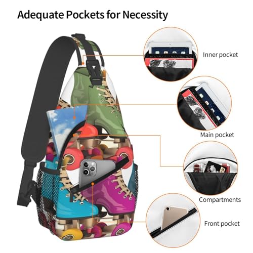 Bolso Crossbody Casual para Hombre y Mujer Negro miniatura 4