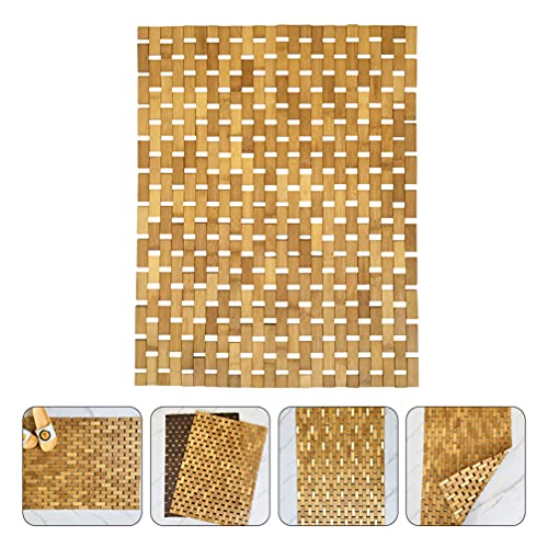 Garneck Tapete de bambu antiderrapante, tapete de banheiro de madeira, repelente de água, tapete de