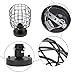 KOONTING Industrial Semi Flush Mount Ceiling Light, Metal Cage Pendant Lighting Lamp Fixture for Hallway Stairway Porch Bedroom Kitchen, Use 1 E26 Bulb, Black.