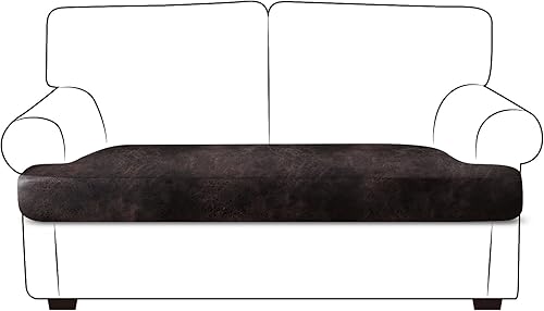 Miniatura 111 de Fundas de cojín de sofá con aspecto de cuero, juego de fundas de asiento de sofá, protector de muebles para sillón seccional, sofá biplaza