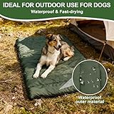 Feelhap Hundedecke 110x68cm Waschbares,Hundedecke für Unterwegs Wasserdicht,rutschfeste Hundematte Komfort und Weiches Wasserdichtes Hundebett,Outdoor,Reise,Auto-Kofferraum Hundekissen (Dunkelgrün)