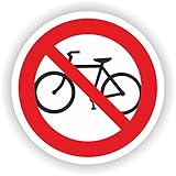 Fahrrad Fahren verboten/VER-02 / Sicherheitszeichen/Piktogramme/DIN EN ISO 7010 (10cm)
