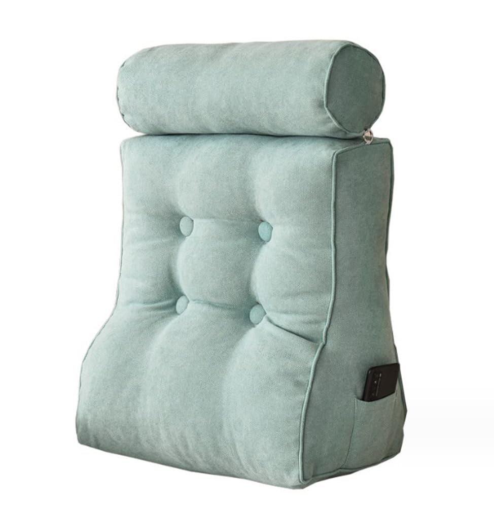 Almohada de respaldo para sofá cama con soporte de cuello desmontable, respaldo de posicionamiento para silla de oficina con funda de cojín lavable, 45 x 50 x 25 cm (70 x 50 x 25 cm, café claro)