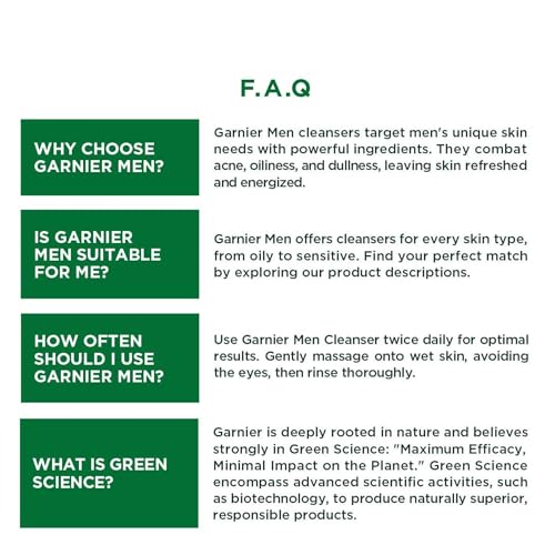 Image of Garnier Men, Anti-Pimple Face Wash, Repairs Skin & Balances Oils, AcnoFight, 100 g (Pack of 2)