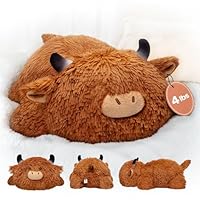 Mewaii Weighted Highland Cow Plush,4.0Lbs Weighted Stuffed Animal Pillow for Kids, Soft Weighted Plush Toy Birthday Gifts for Women Girls and Females (23 inch)