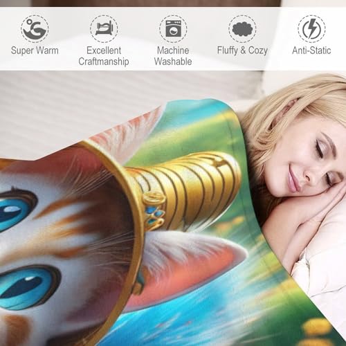 Couverture chat mignon pour voyage et soirées cocooning sur le canapé