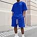 lopmou Men'S Casual Short Sets 2 Piece Outfits T-Shirts And Shorts Set Fashion Oversized Summer Jogging Tracksuit Sweatshirt Gym Clothes For Men Mens Clothing Gym Clothes 2 Piece Sets(1Blue,4XL)