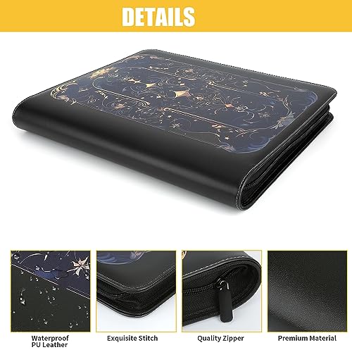 Image of Toploader Binder,Toploader Hard Cases, 9-Pocket Pages Sleeves Hold up 288 Cards.Toploader Card Binder with Sleeves for inch3x4 inch rigid,Card Holder(black purple)