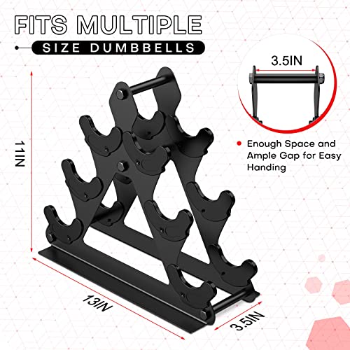 3 Tier Dumbbell Rack Stand Only - Compact Dumbbell Holder Home Gym Exercise Small Weight Rack For Dumbbells - Household Weights Organizer Stand For Neoprene Dumbbells #TOP6